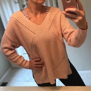 It’s Our Time Pink Chunky Sweater w/ Back Detail
